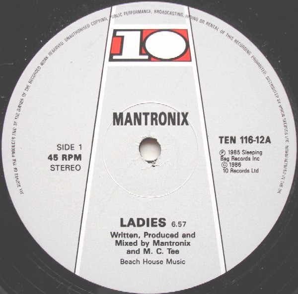 Mantronix - Ladies (Extended Version / Instrumental / Version) 12" Vinyl Record