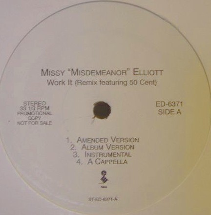 Missy Misdemeanor Elliott - Work it REMIX (LP Version / Amended Version / Instrumental / Acappella) / Funky fresh dressed (LP Ve