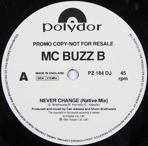 MC Buzz B - Never Change (Native Mix / Spares) / Inner Control (12" Vinyl Record)