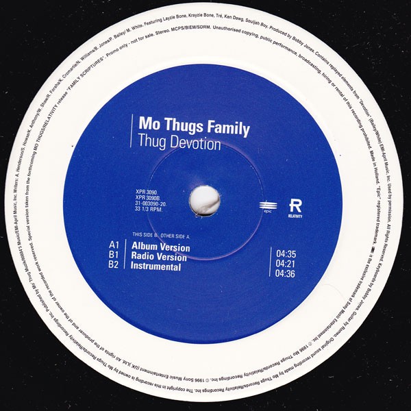 Mo Thugs Family - Thug devotion (LP Version / Radio mix / Instrumental) Promo