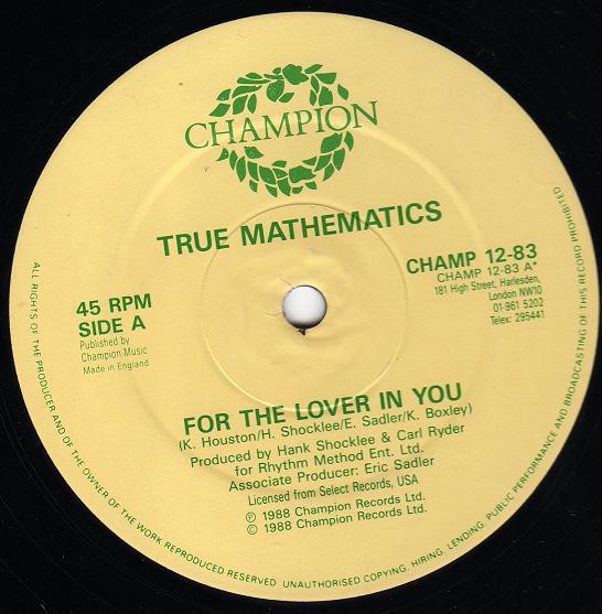 True Mathematics - For the lover in you (Original Mix / Remix) / For the money (12" Vinyl Record)