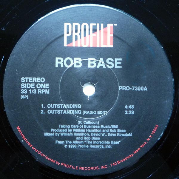 Rob Base & DJ EZ Rock - Outstanding (Original mix / Radio Edit) / More outstanding (Vocal mix / Instrumental)