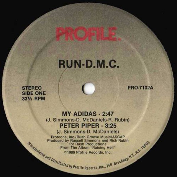Run DMC - Peter piper (Original Version / Instrumental) / My Adidas (Original Version / Instrumental)
