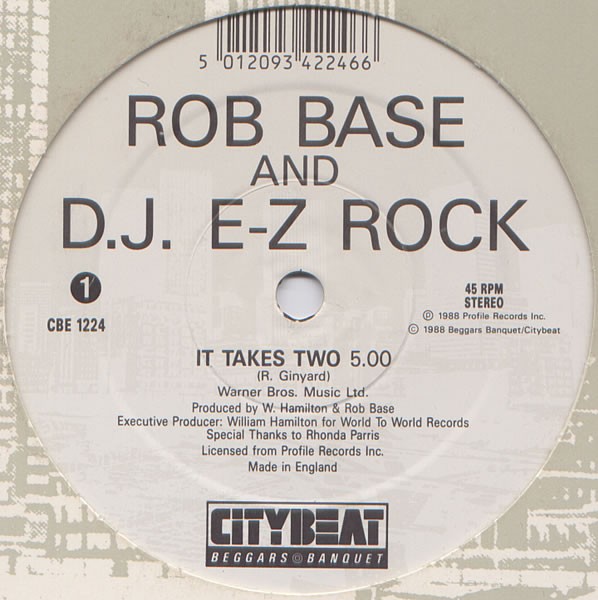 Rob Base & DJ EZ Rock - It takes two (Original Version / Instrumental) 12" Vinyl Record