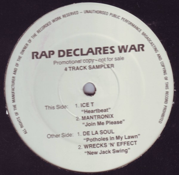 Rap Declares War - featuring tracks by Mantronix / Ice T / De La Soul / Wrecks N Effect (12" Vinyl Record)