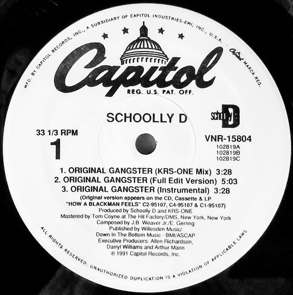 Schoolly D - Original gangster (KRS One mix / Full Edit Version / Instrumental / Radio Edit / Dr Shane Edit / Reggae Jammie) Pro