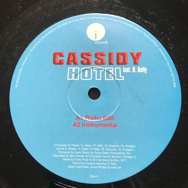 Cassidy featuring R Kelly - Hotel (Radio Edit / Instrumental / Radio Edit / Instrumental) 12" Vinyl Promo