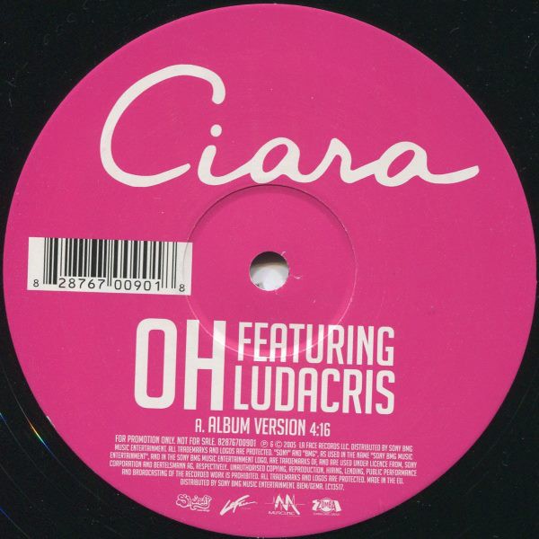 Ciara featuring Ludacris - Oh (LP Version / Instrumental / Acappella) 12" Vinyl Promo