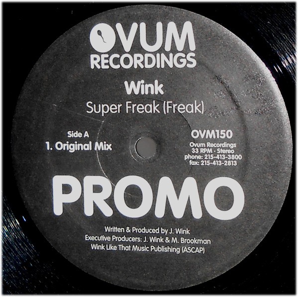 Wink - Super freak (Original mix / Freak Tweek mix / Super Freakappella) 12" Vinyl Promo
