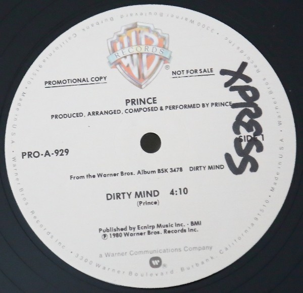 Prince - Dirty mind (Full Length Version / Edit) Vinyl 12" Record Promo (Actual Photo)