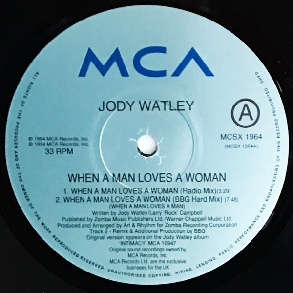 Jody Watley - When a man love a woman (original + BBG hard mix) / Ecstasy (2 morales mixes) 12" Vinyl Record