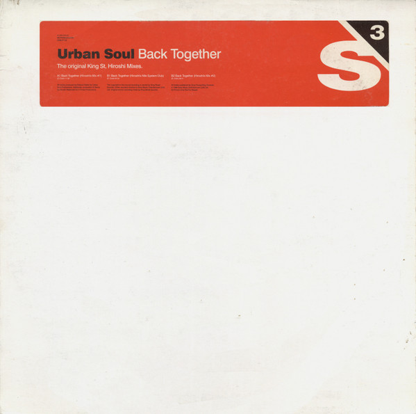Urban Soul - Back together (Original King St mixes) 12" Vinyl Record Promo