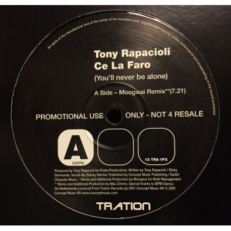 Tony Rapacioli - Ce La Faro (Vinyl Promo)