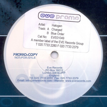 Halogen - Charged / Blue Order (Vinyl Promo)