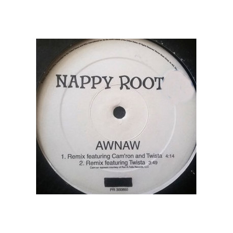 Nappy Roots - AWNAW (2 Remixes feat Camron & Twista plus Rock remix & Rock Inst.) Vinyl Promo