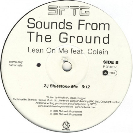 Sounds From The Ground - Lean on me (Mauve & Bluestone mixes) Vinyl Promo
