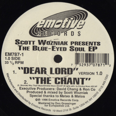Scott Wozniak - Blue Eyed Soul EP (Dear Lord / Lonely Tonight / The Chant) 12" Vinyl Record