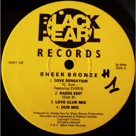 Sheer Bronze - Love Sensation (Club Mix / Dub / Radio Edit) 12" Vinyl Record