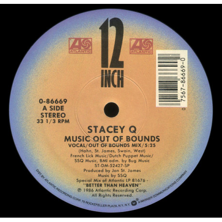 Stacey Q - Music Out Of Bounds (Vocal Mix / Radio Edit / Instrumental) 12" Vinyl Record