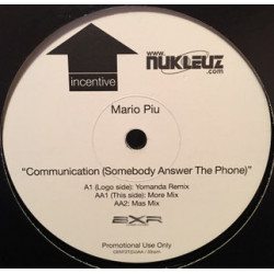 Mario Piu - Communication (Yomanda Remix / More Mix / Mas Mix) 12" Vinyl Record Promo