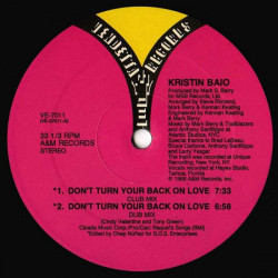 Kristin Baio - Dont Turn Your Back On Love (Club Mix / Dub / House Party / Groove) 12" Vinyl Record