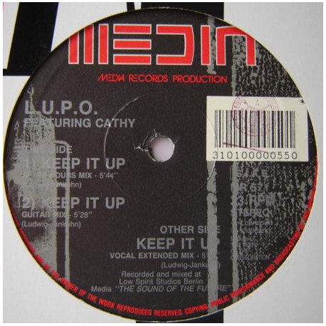 L.U.P.O Feat Cathy - Keep It Up (Vocal Mix / After Hours Mix / Guitar Mix) 12" Vinyl Record