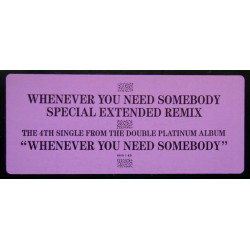Rick Astley - Whenever You Need Somebody (Remix / Remix Dub / 7Inch Mix / Lonely Hearts Mix) SEALED Vinyl 12" Record