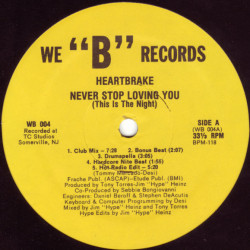 Heartbrake - Never Stop Loving You (9 Club Mixes) 12" Vinyl Record
