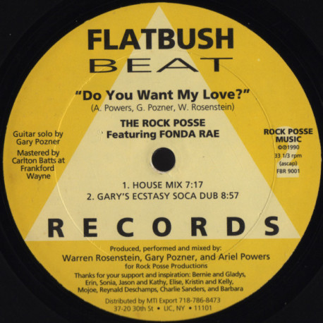 Rock Posse Featuring Fonda Rae - Do You Want My Love (5 Mixes) 12" Vinyl Record