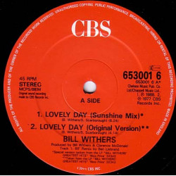 Bill Withers - Lovely Day (Original Mix / Ben Liebrand Remix) / Lean On Me (Original) / Aint No Sunshine (Original) 12" Vinyl