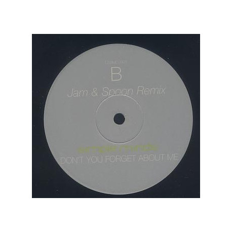 Simple Minds - Dont You Forget About Me (Jam & Spoon Remix) / Waterfront (Union Jack Remix) 12" Vinyl Record Promo and Sheet
