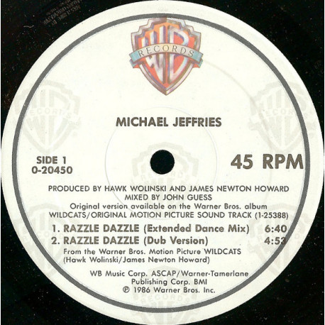 Michael Jeffries - Razzle Dazzle (Extended Dance Mix / Dub) / Half Time (Inst) 12" Vinyl Record