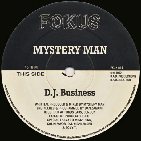Mystery man - DJ Business / Love E (12" Vinyl Record)