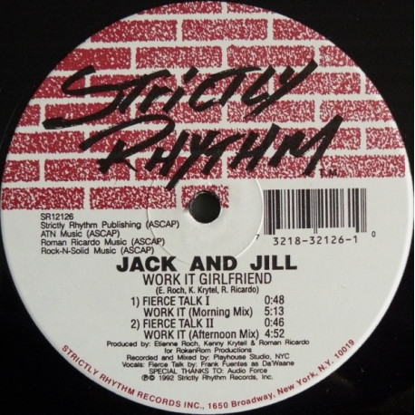 Jack And Jill - Work It Girlfriend (4 Fierce Talk Mixes) 12" Vinyl Record