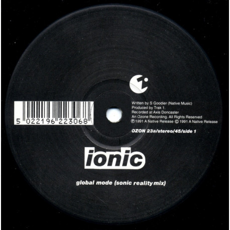 Ionic - Global Mode (Sonic Reality Mix / Original Mix) 12" Vinyl Record