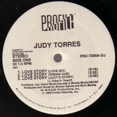 Judy Torres - Love Story (Love Mix / Dream Dub / Judys Story / House Of Torres / House Inst) 12" Vinyl