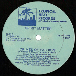 Spirit Matter - Crimes Of Passion (Club Mix / Radio Mix / Dub / Drums) 12" Vinyl Record