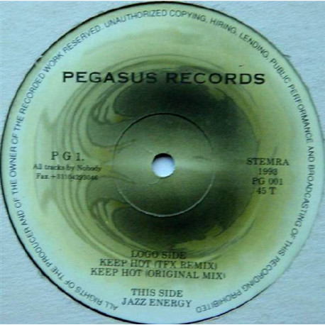 PGI - Keep Hot (TFX Remix / Original Mix) / Jazz Energy (12" Vinyl Record)
