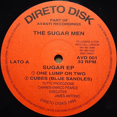 Sugar Men - Sugar EP feat One Lump Or Two / Cubes / Sugar Men / Life With Out Sugar (12" Vinyl Record)