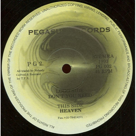 Nobody – Don't You Need / Heaven (12" Vinyl Record)