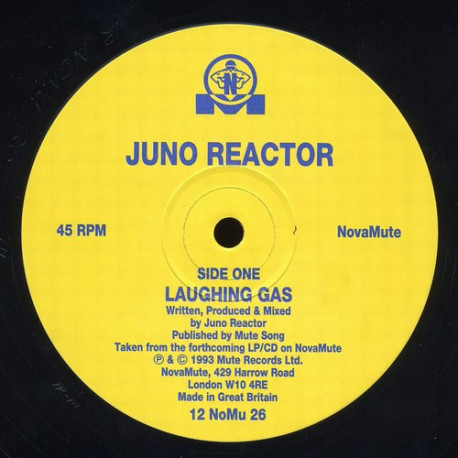 Juno Reactor - Laughing Gas (2 Mixes) 12" Vinyl Record