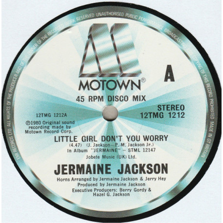 Jermaine Jackson - Little Girl Dont You Worry / We Put It Back Together (12" Vinyl Record)