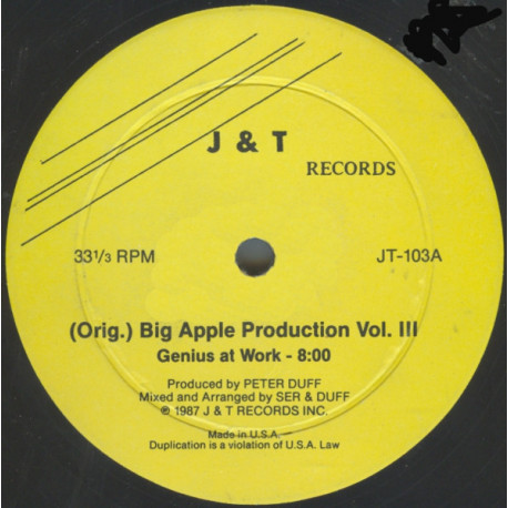 Big Apple Productions Vol 3 Genius At Work Megamix / Janet Jackson - When I Think Of You (Remix)