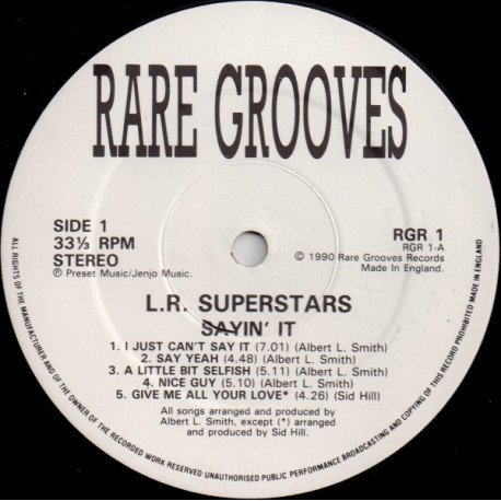 LR Superstars - Sayin It LP (Promo) feat I Just Cant Say It / Give Me All Your Love / Come To Me / Slow Down (10 Tracks)