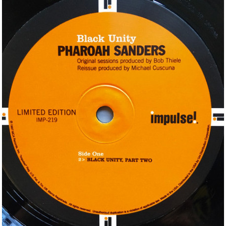 Pharoah Sanders - Black Unity LP (Parts 1 & 2) Unplayed Vinyl but NO SLEEVE
