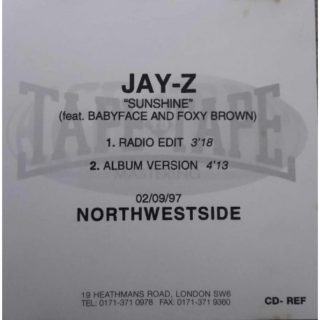 Jay Z - Sunshine (Radio Edit / Album Version) Promo