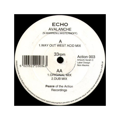 Echo - Avalanche (Way Out West Acid Mix / Original / Dub) 12" Vinyl Record