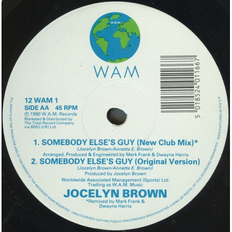 Jocelyn Brown - Somebody Elses Guy (1990 Original Version / 1990 Club Mix) / Freedom (Club Mix / Alternative 12" Mix)