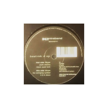 Beat-Nik D EP - Punk Electro / Black Eyed Funk / The Swinging Cymbal / B&B Disco (12" Vinyl Record)