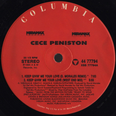 Ce Ce Peniston - Keep Givin Me Your Love (Morales Remix / Morales Boss Mix / West End Mix / West End Edit)